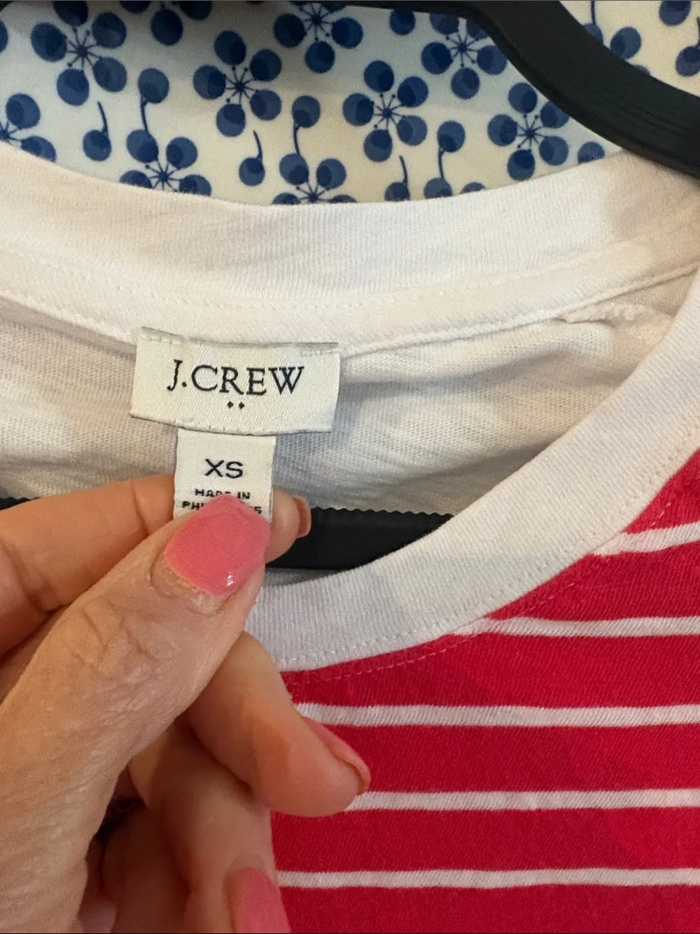 J Crew red and white striped long sleeve t shirt